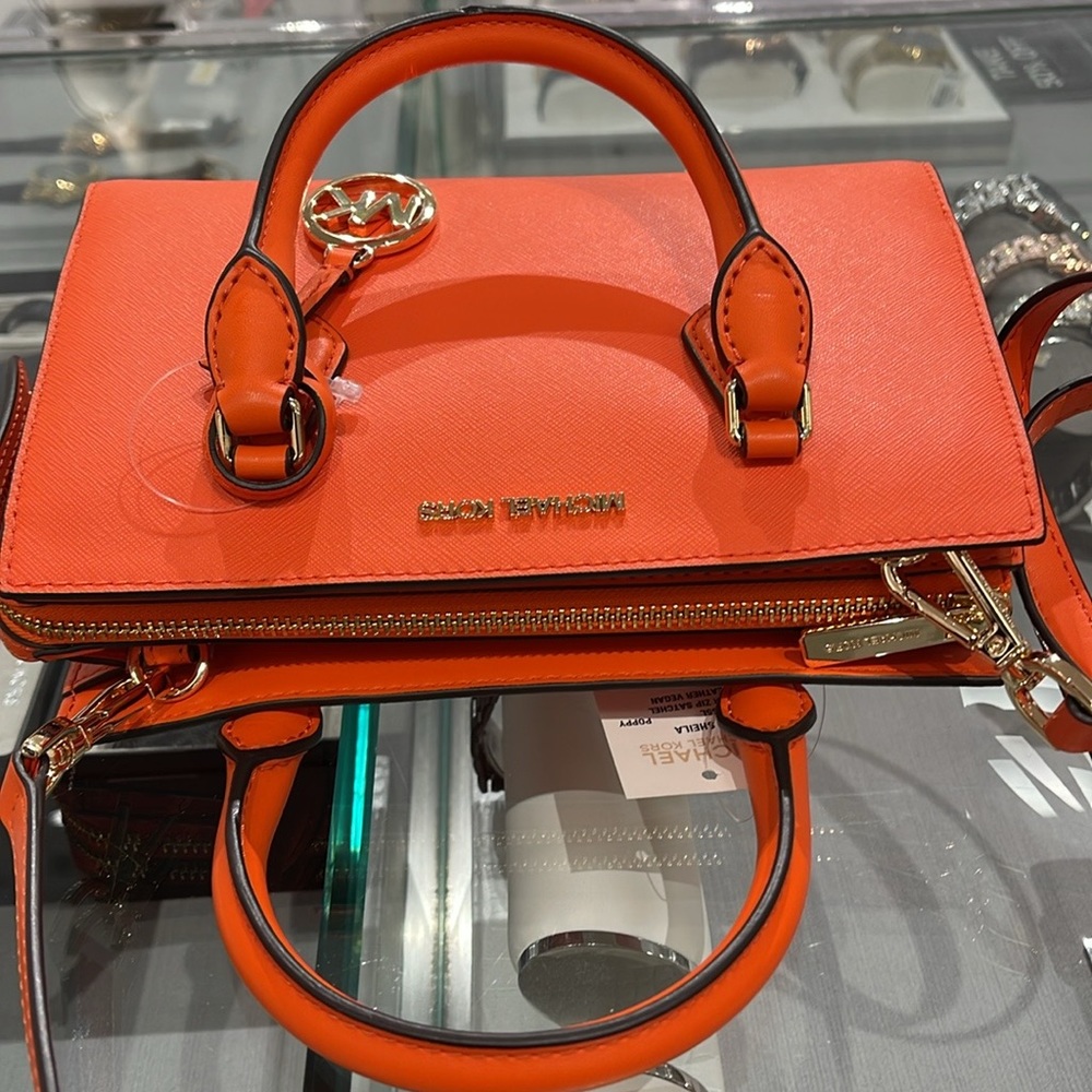 MICHAEL KORS
Sheila Small Faux Saffiano Leather Satchel
Poppy 
NWT - Picture 7 of 16